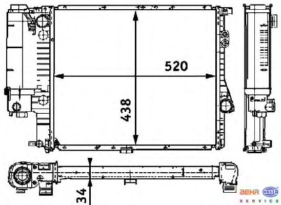 Радиатор охлаждения HELLA 8MK 376 711-241