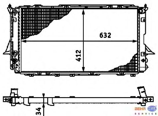 Радіатор, охолодження двигуна HELLA 8MK 376 715-261