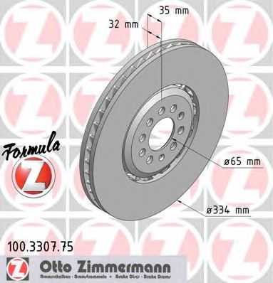 Тормозной диск ZIMMERMANN 100.3307.75