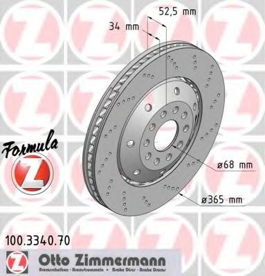 Тормозной диск ZIMMERMANN 100.3340.70