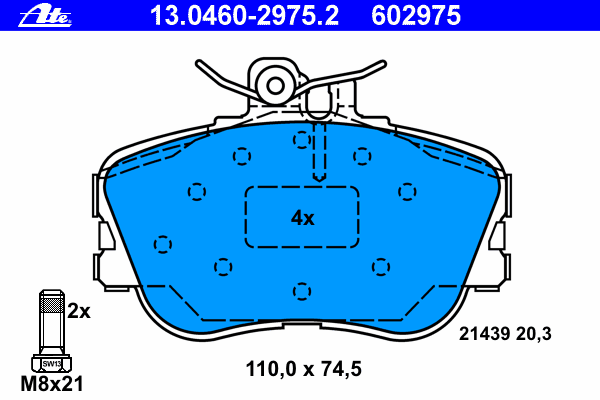 Тормозные колодки ATE 13.0460-2975.2