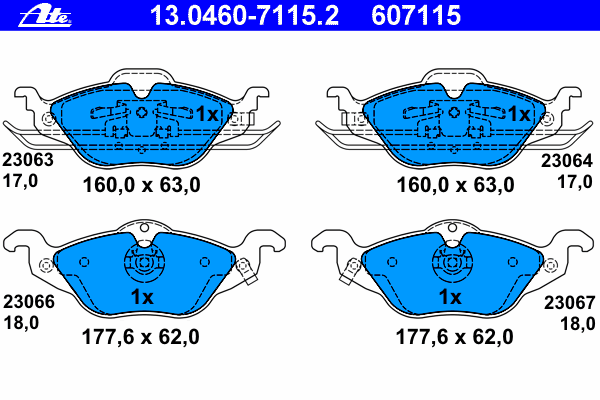 Тормозные колодки ATE 13.0460-7115.2