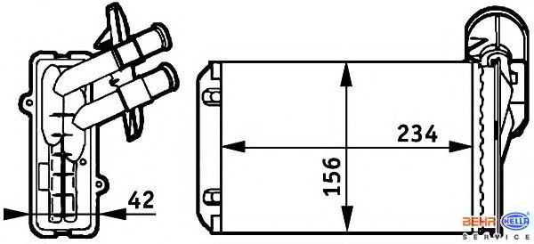 Радиатор отопителя BEHR HELLA SERVICE 8FH 351 311-041