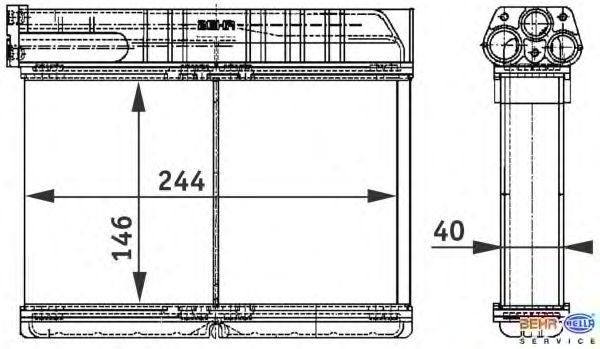 Радиатор отопителя BEHR HELLA SERVICE 8FH 351 311-791