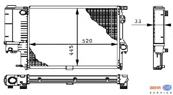 Радиатор охлаждения BEHR HELLA SERVICE 8MK 376 711-121