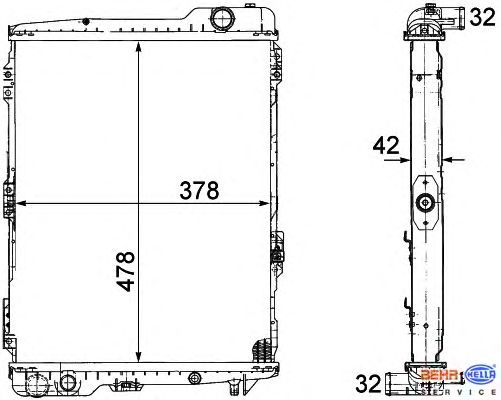 Радиатор охлаждения BEHR HELLA SERVICE 8MK 376 711-271