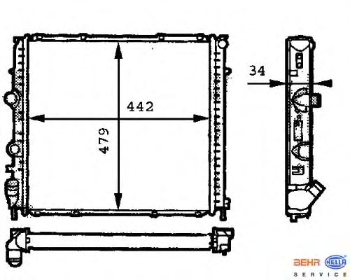 Радиатор охлаждения BEHR HELLA SERVICE 8MK 376 716-371