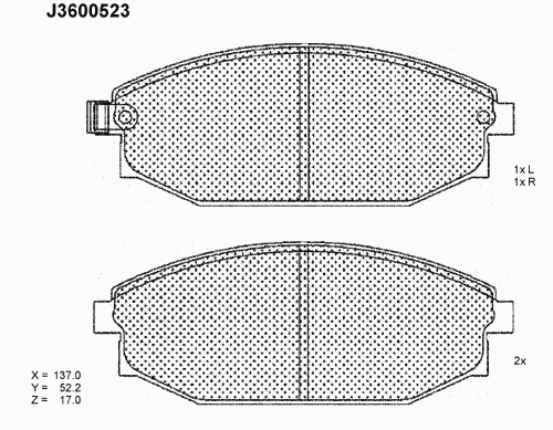 Тормозные колодки NIPPARTS J3600523
