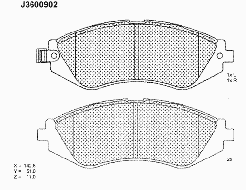 Тормозные колодки NIPPARTS J3600902