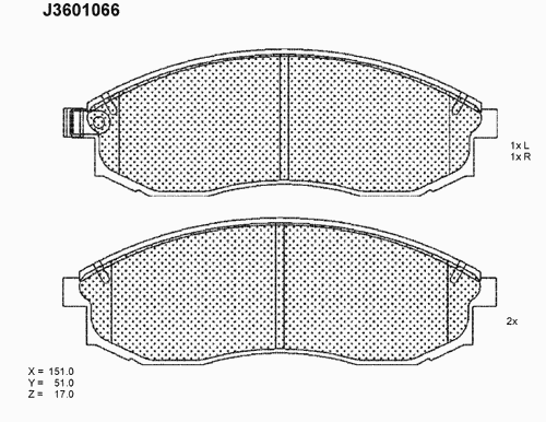 Тормозные колодки NIPPARTS J3601066