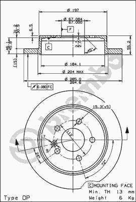 Тормозной диск BREMBO 08.7936.10