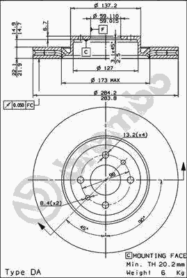 Тормозной диск BREMBO 09.4939.14