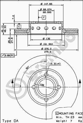 Тормозной диск BREMBO 09.5724.10