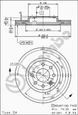 Тормозной диск BREMBO 09.5854.10