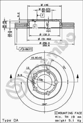 Тормозной диск BREMBO 09.7011.14