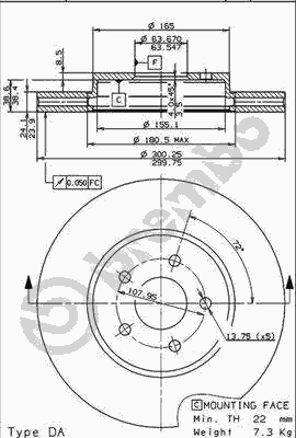 Гальмівний диск BREMBO 09.8665.10