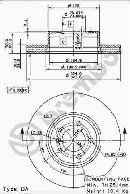 Тормозной диск BREMBO 09.9172.14