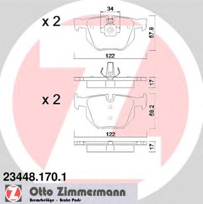 Тормозные колодки ZIMMERMANN 23448.170.1