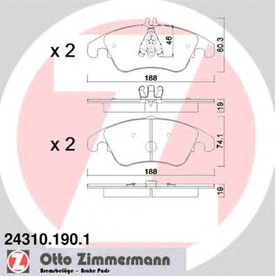 Тормозные колодки ZIMMERMANN 24310.190.1