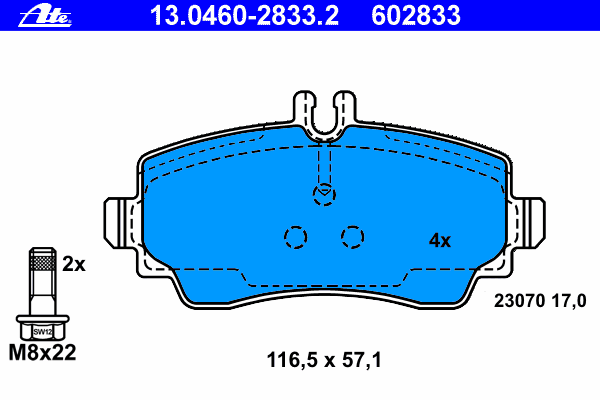 Тормозные колодки ATE 13.0460-2833.2