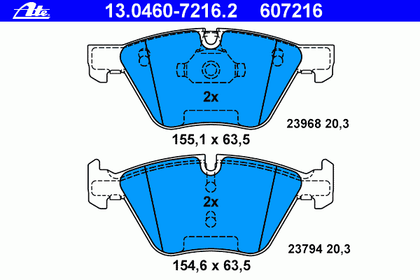 Тормозные колодки ATE 13.0460-7216.2