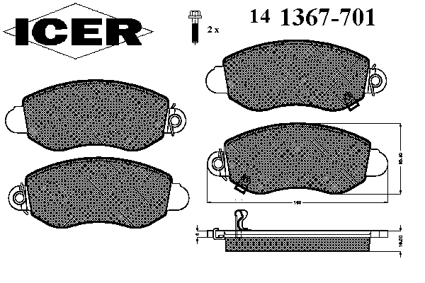 Тормозные колодки ICER 141367-701