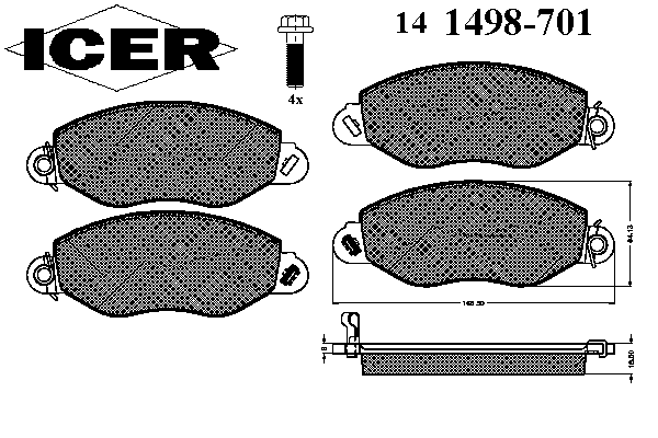 Тормозные колодки ICER 141498-701