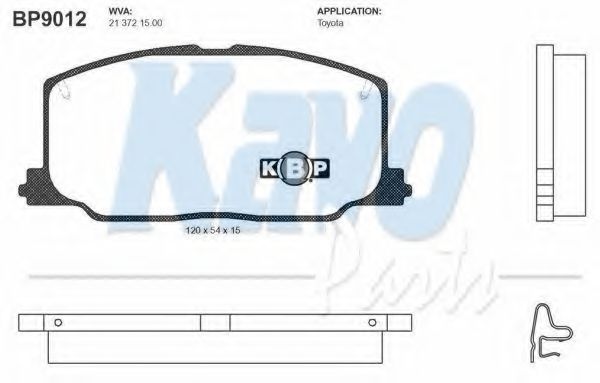 Тормозные колодки KAVO PARTS BP-9012