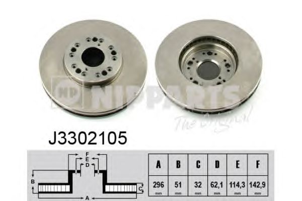 Гальмівний диск NIPPARTS J3302105