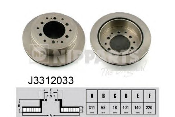 Тормозной диск NIPPARTS J3312033