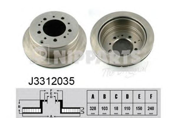 Тормозной диск NIPPARTS J3312035