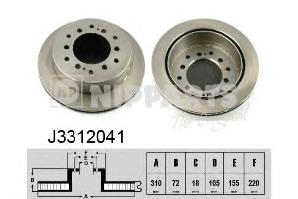 Тормозной диск NIPPARTS J3312041
