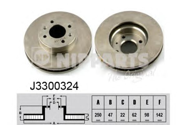 Гальмівний диск NIPPARTS J3300324