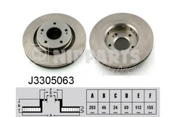 Тормозной диск NIPPARTS J3305063