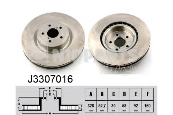 Гальмівний диск NIPPARTS J3307016
