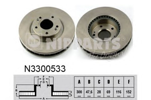 Тормозной диск NIPPARTS N3300533