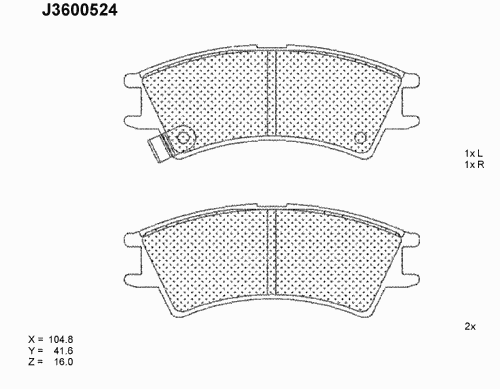 Тормозные колодки NIPPARTS J3600524
