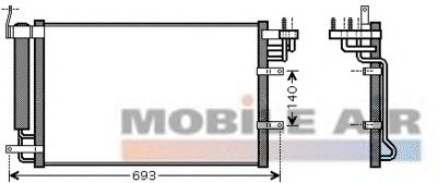 Радиатор кондиционера VAN WEZEL 83005093