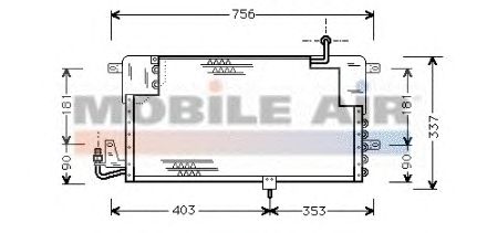 Радіатор кондиціонера VAN WEZEL 58005141