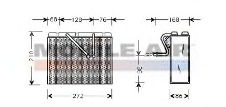 Испаритель кондиционера VAN WEZEL 3700V300