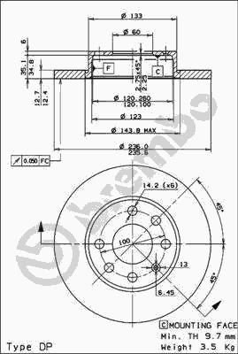 Тормозной диск BREMBO 08.4475.10