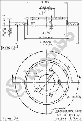 Тормозной диск BREMBO 08.4931.10