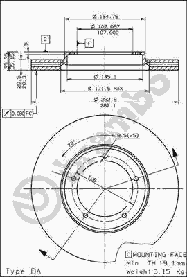 Тормозной диск BREMBO 09.5782.10