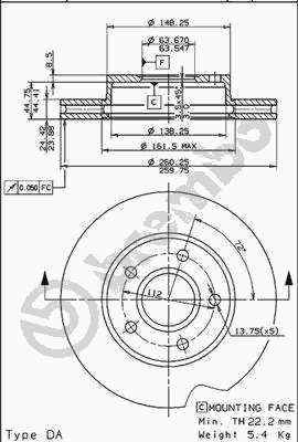 Тормозной диск BREMBO 09.6879.20