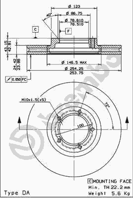 Тормозной диск BREMBO 09.6967.14