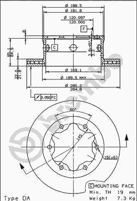 Тормозной диск BREMBO 09.8475.10