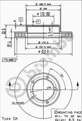 Тормозной диск BREMBO 09.9143.10