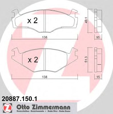Тормозные колодки ZIMMERMANN 20887.150.1