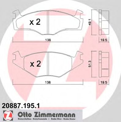 Тормозные колодки ZIMMERMANN 20887.195.1