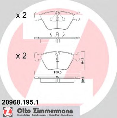 Тормозные колодки ZIMMERMANN 20968.195.1